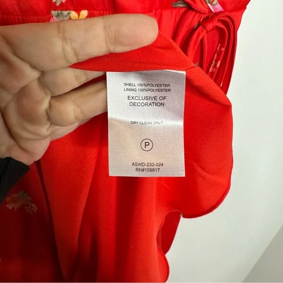 NWT Altar’d State Red Floral Faux Wrap Midi Dress - Picture 9 of 10